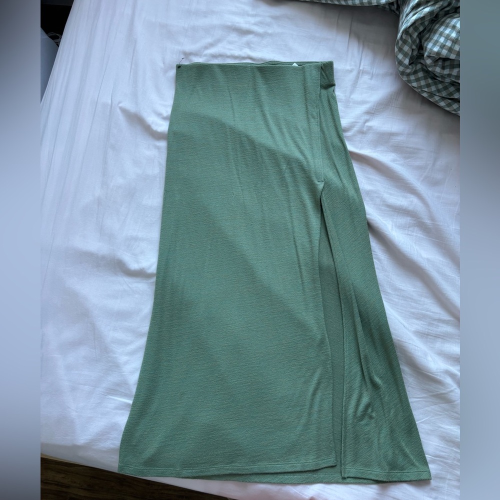 Wilfred Green Maxi Skirt with Slit